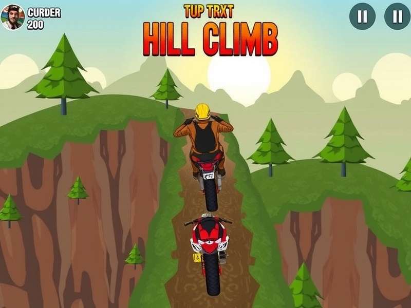 Hill Climb Racing गेमप्ले स्क्रीनशॉट जिसमें विभिन्न वाहन और ट्रैक दिख रहे हैं