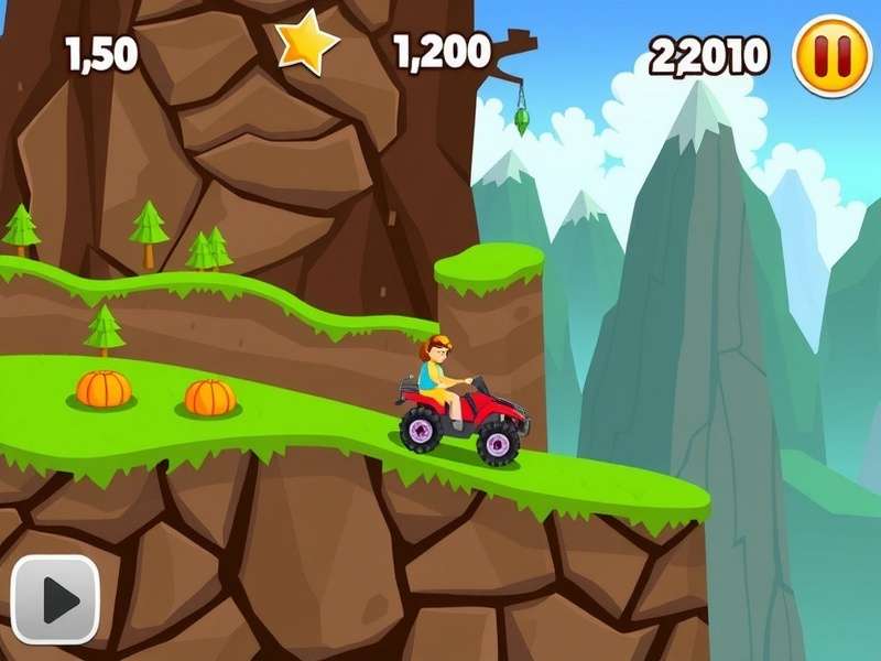 Hill Climb Racing Poki पर गेमप्ले दृश्य