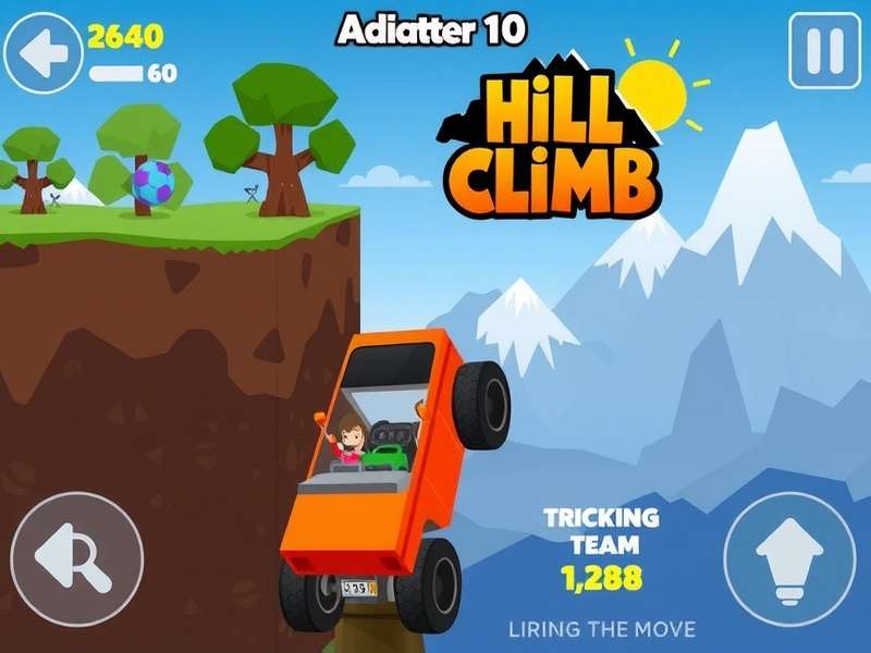 Hill Climb Racing Gameplay Screenshot showing vehicle on mountain track