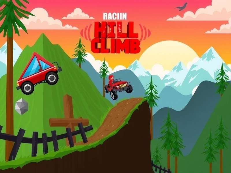 Hill Climb Racing गेमप्ले स्क्रीनशॉट - पहाड़ी रास्ते पर जीप चलाते हुए