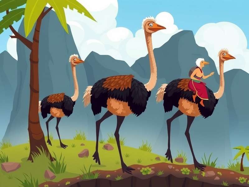 हिल क्लाइम्ब रेसिंग में शुतुरमुर्ग व्हीकल का गेमप्ले स्क्रीनशॉट