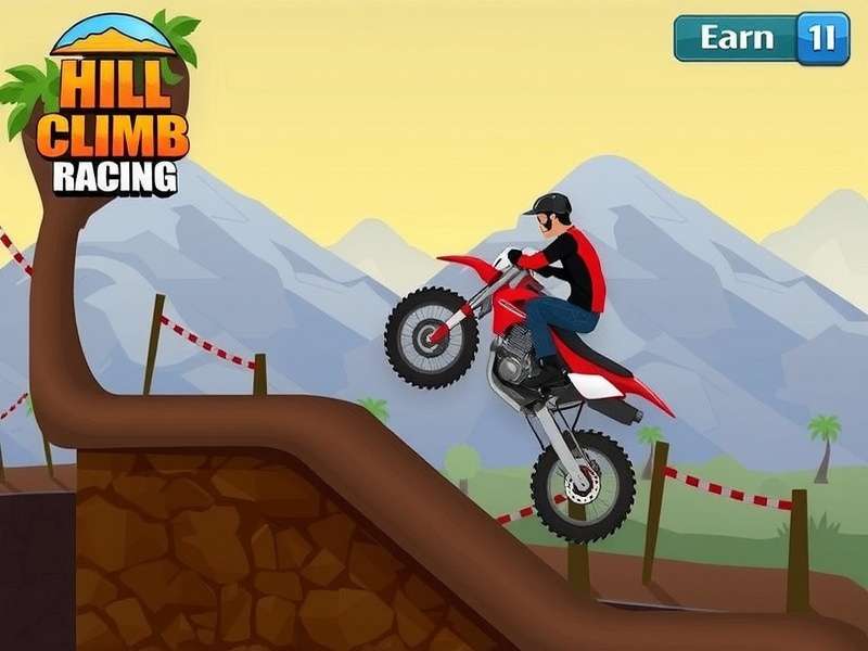 Hill Climb Racing गेमप्ले स्क्रीनशॉट - न्यूटन बिल गाड़ी चलाते हुए