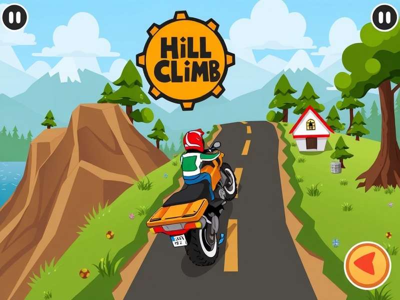 Hill Climb Racing gameplay screenshot showing car on hill