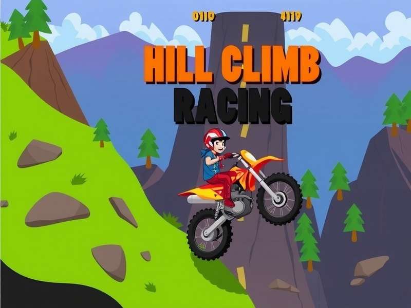 Hill Climb Racing गेमप्ले स्क्रीनशॉट - रेसिंग कार पहाड़ी पर चढ़ते हुए