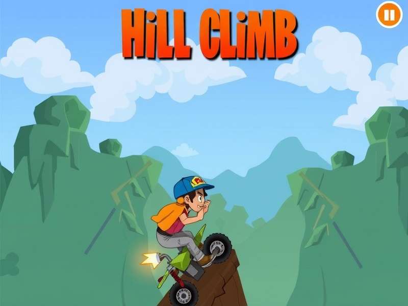 Hill Climb Racing Online gameplay screenshot showing a vehicle on a hill