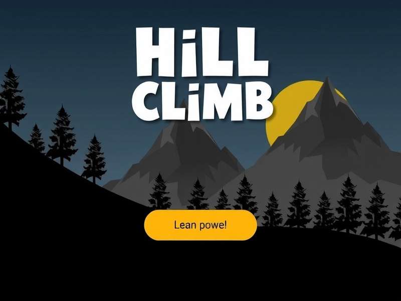 Hill Climb Racing gameplay screenshot showing a vehicle climbing a steep hill