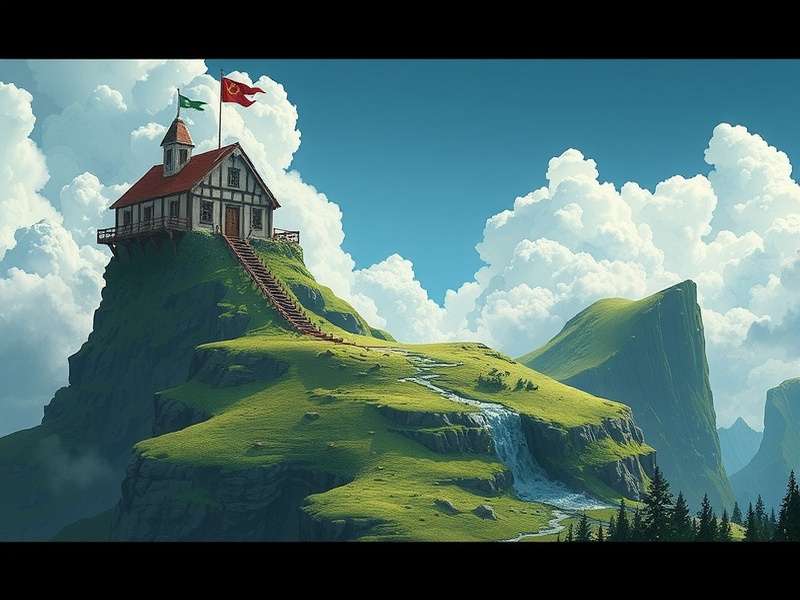 Hill Climb Racing gameplay on a steep hill top with the jeep vehicle