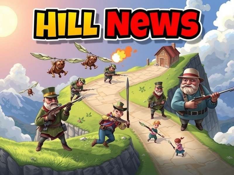 Hill Climb Racing gameplay scene showing a vehicle navigating a steep hill