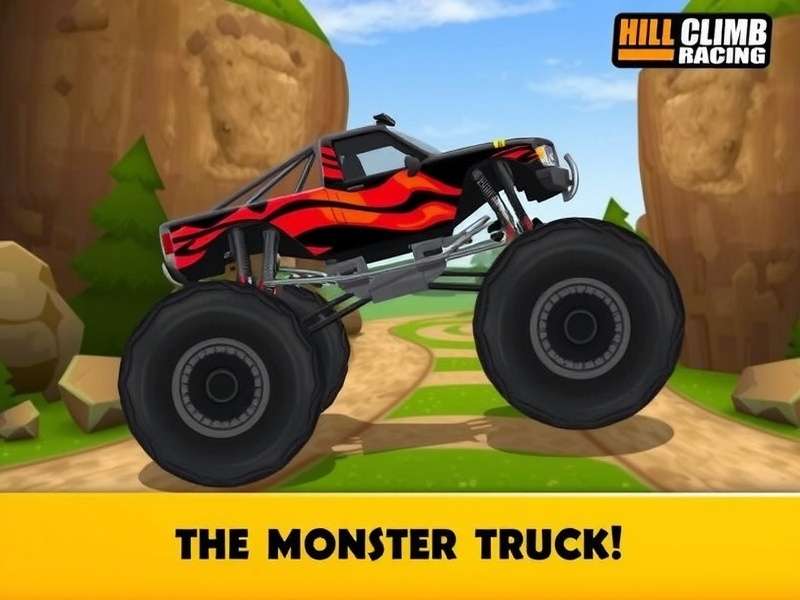 Hill Climb Racing Monster Truck in action on a rugged track