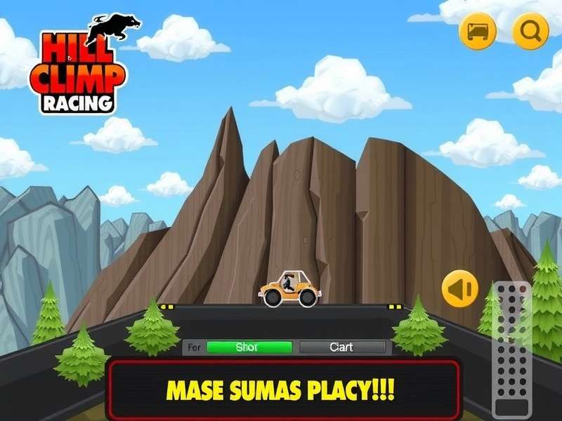 Newton Bill driving the Jeep in Hill Climb Racing Lite on a mountainous track