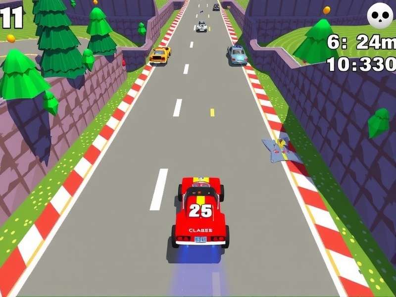 Hill Climb Racing vehicle on a steep mountain track