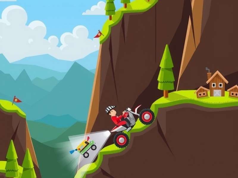Hill Climb Racing Oyna gameplay showing multiple vehicles on challenging terrain