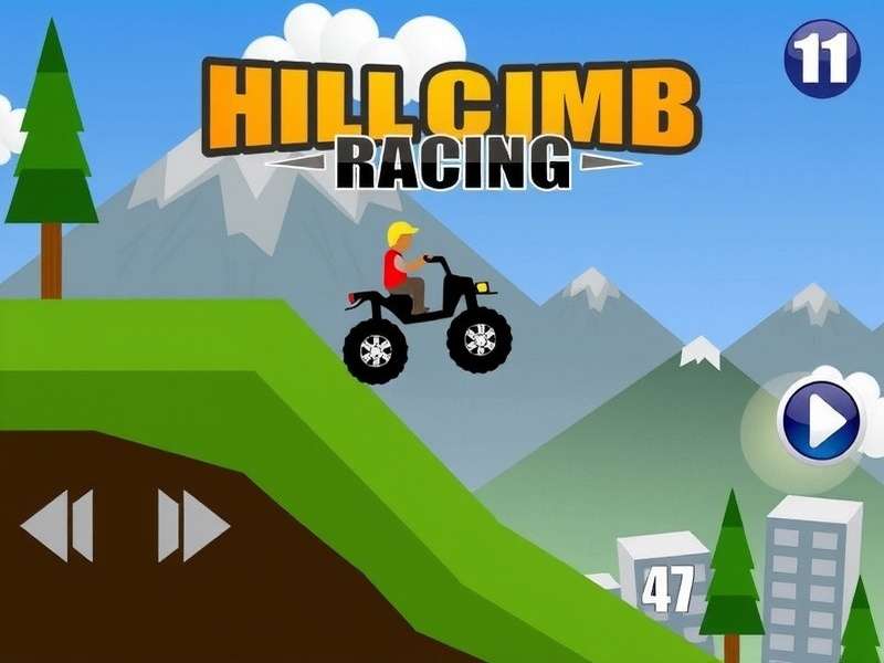 Newton Bill driving the jeep in Hill Climb Racing on a steep hill