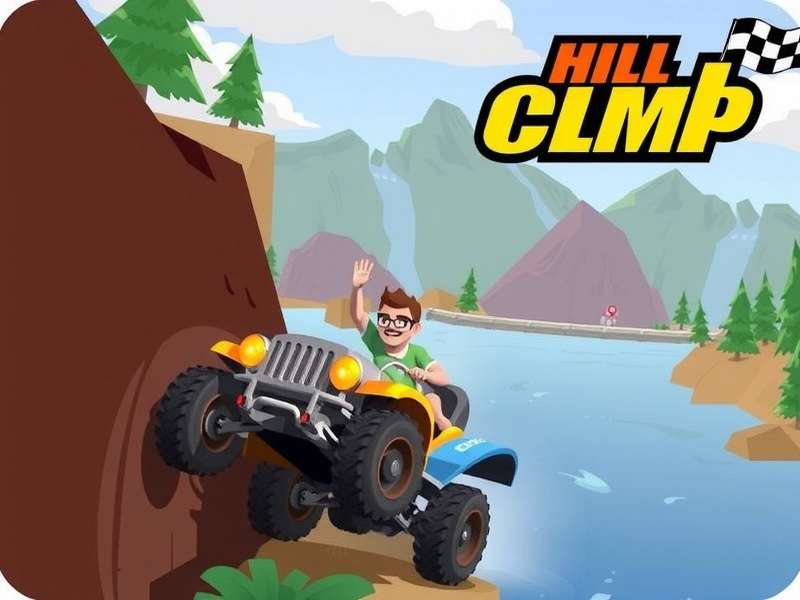 Hill Climb Racing gameplay screenshot showing multiple vehicles on hilly terrain