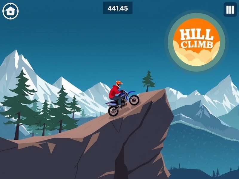 Hill Climb Racing gameplay screenshot showing a vehicle on a steep hill
