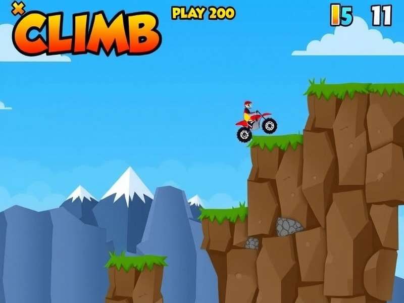 Hill Climb Racing gameplay scene showing a vehicle on a steep hill
