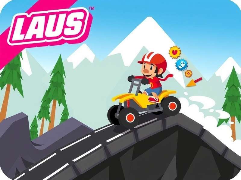 Hill Climb Racing Poki gameplay showing vehicle jumping over rugged terrain with boost flames
