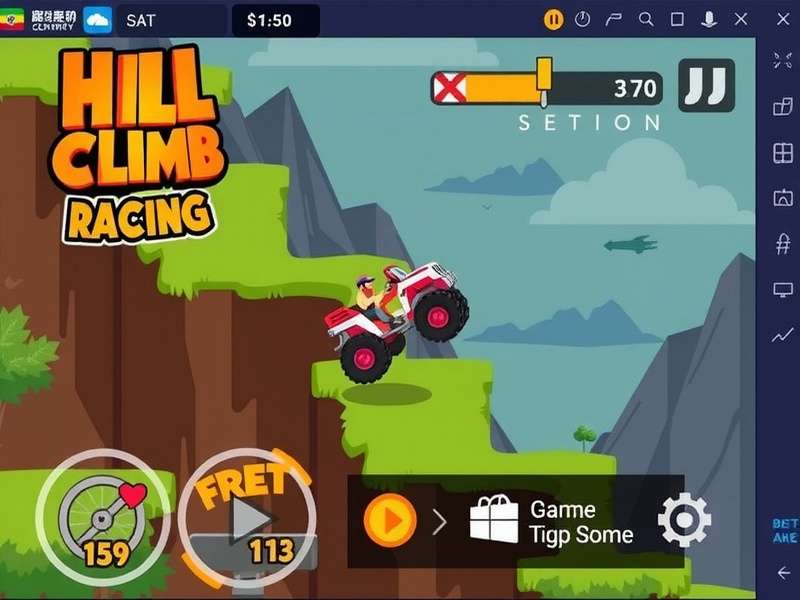 Hill Climb Racing strategy overview showing vehicle climbing a steep hill with coin collection path