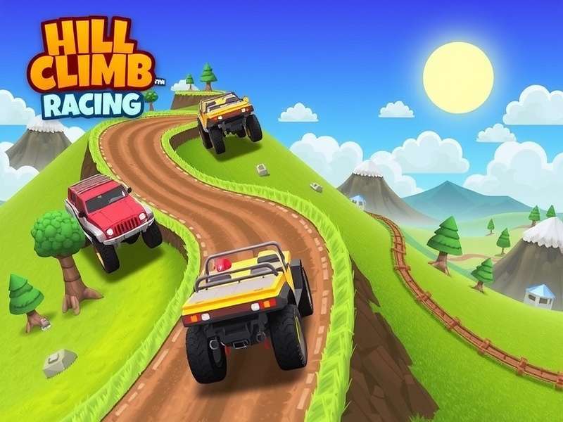 Hill Climb Racing strategy gameplay showing a jeep climbing a steep hill with fuel gauge visible