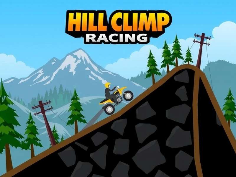 Hill Climb Racing background music visual — abstract hills with musical notes and warm orange tones representing the iconic soundtrack.