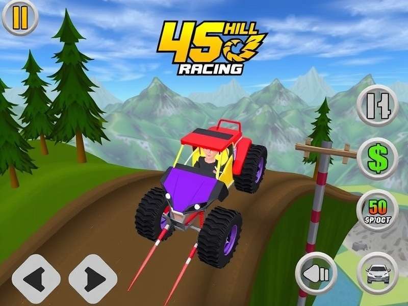 Hill Climb Racing Free Game Play Now - India Edition with Jeep on hill terrain