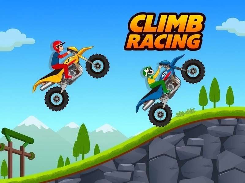 Hill Climb Racing free online play - Game screenshot showing vehicle on a hill with scenic background